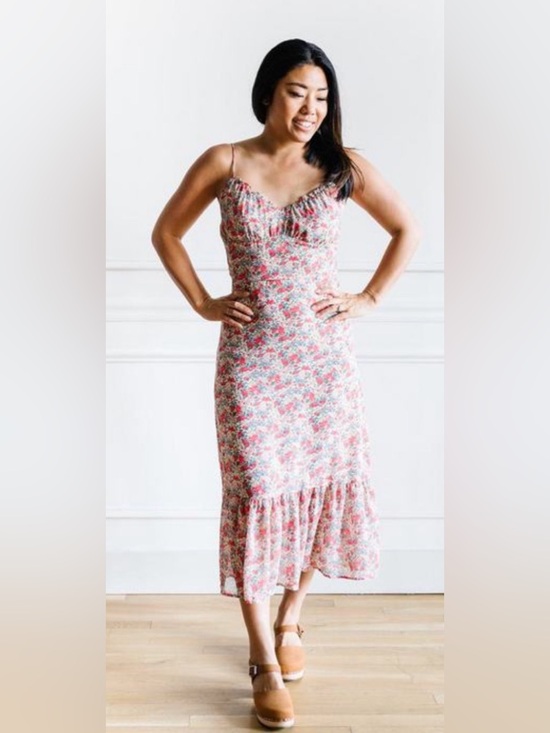 Dress Forum Dresses & Skirts - Dress Forum Floral Midi Babydoll Dress Women's Size Medium